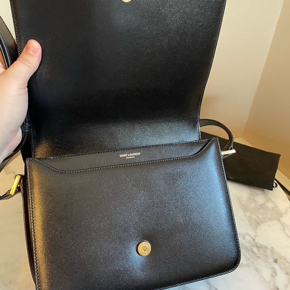 YSL SAINT LAURENT black leather crossbody purse NWT - Picture 13 of 14